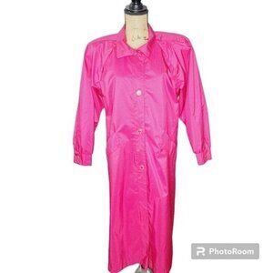 Vintage 80s Barbiecore Hot Pink Trench Coat